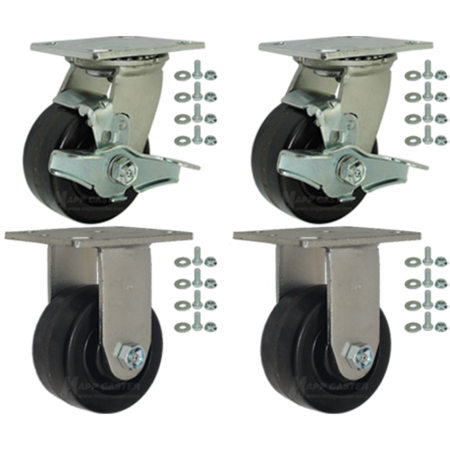 MAPP CASTER Tool Box and Job Box Casters, 4" Phenolic Wheel Casters, 3200# Cap. 146DURB420-TOOLBOX